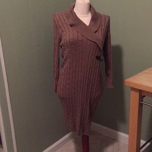 Calvin Klein sweater dress. Brown